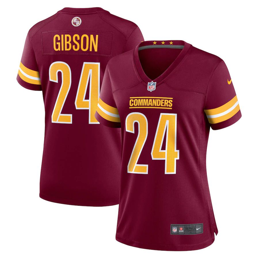 Women Washington Commanders 24 Antonio Gibson Nike Burgundy Game NFL Jersey